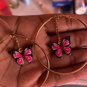 Gold butterfly earrings